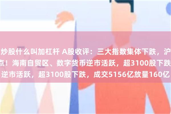 炒股什么叫加杠杆 A股收评：三大指数集体下跌，沪指跌0.17%报2717点！海南自贸区、数字货币逆市活跃，超3100股下跌，成交5156亿放量160亿