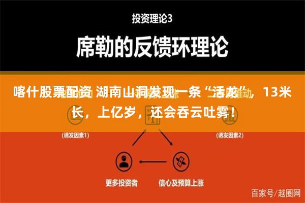 喀什股票配资 湖南山洞发现一条“活龙”，13米长，上亿岁，还会吞云吐雾！