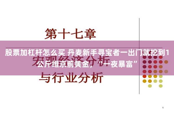 股票加杠杆怎么买 丹麦新手寻宝者一出门就挖到1公斤维京前黄金，“一夜暴富”