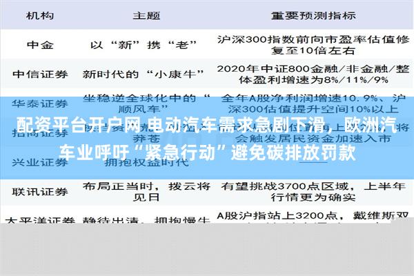 配资平台开户网 电动汽车需求急剧下滑，欧洲汽车业呼吁“紧急行动”避免碳排放罚款