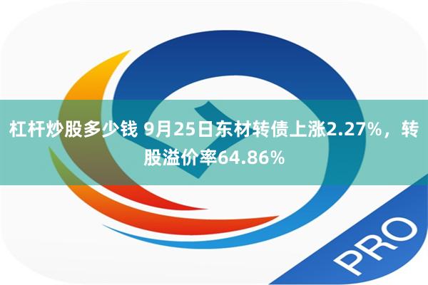 杠杆炒股多少钱 9月25日东材转债上涨2.27%，转股溢价率64.86%