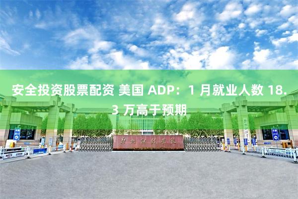 安全投资股票配资 美国 ADP：1 月就业人数 18.3 万高于预期